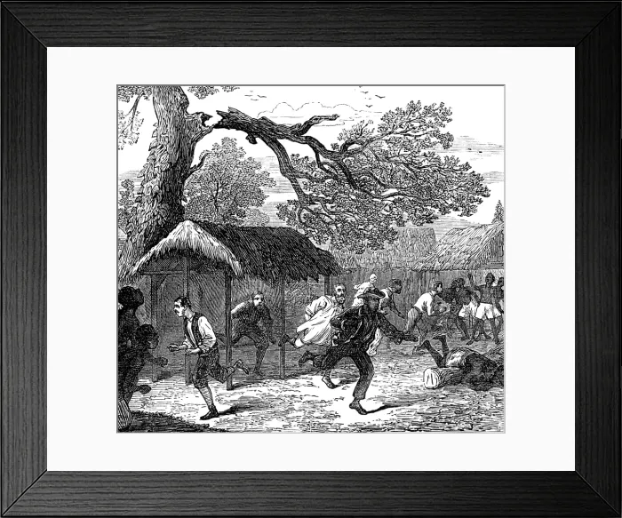 Framed Print : The Ashantee War: fall of a tree in camp, 1874. Creator: Unknown Framed Print : The Ashantee War: fall of a tree in camp, 1874. Creator: Unknown