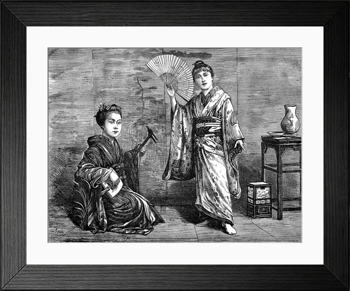 Framed Print : Japanese dancing-girl practising, 1874. Creator: Unknown Framed Print : Japanese dancing-girl practising, 1874. Creator: Unknown