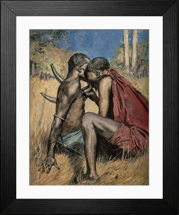 Framed Print : An African medicine man or shaman applying the technique of cupping to a patient... Creator: Unknown Framed Print : An African medicine man or shaman applying the technique of cupping to a patient... Creator: Unknown