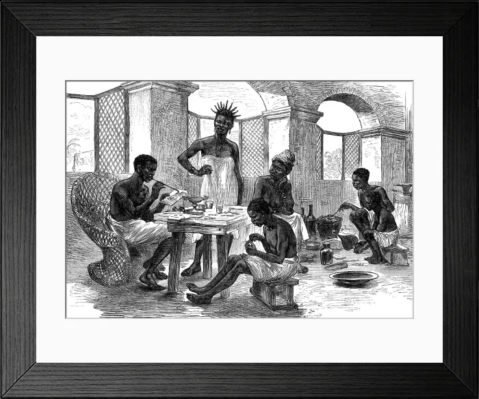 Framed Print : The Ashantee War: jeweller's shop, Cape Coast Castle - from a sketch by our special artist, 1874. Creator: Unknown. The Ashantee War: jeweller's shop, Cape Coast Castle - from a sketch by our special artist, 1874. Creator: Unknown Framed Print : The Ashantee War: jeweller's shop, Cape Coast Castle - from a sketch by our special artist, 1874. Creator: Unknown. The Ashantee War: jeweller's shop, Cape Coast Castle - from a sketch by our special artist, 1874. Creator: Unknown