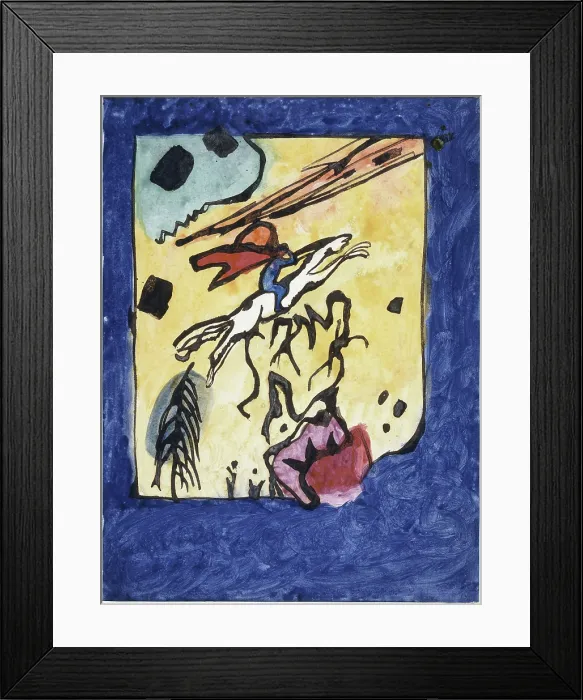 Framed Print : Study for the cover of the almanac Der Blaue Reiter (The Blue Rider), 1911. Creator: Kandinsky, Wassily Vasilyevich (1866-1944) Framed Print : Study for the cover of the almanac Der Blaue Reiter (The Blue Rider), 1911. Creator: Kandinsky, Wassily Vasilyevich (1866-1944)