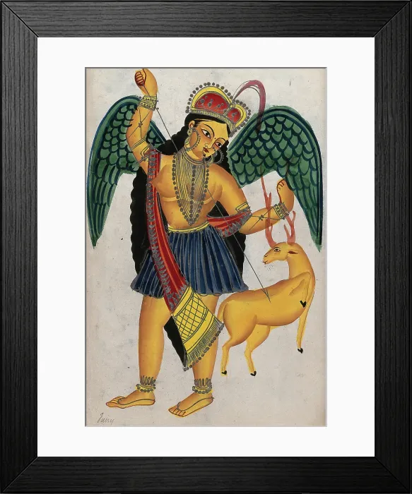 Framed Print : Apsara with pet deer. Creator: Unknown Framed Print : Apsara with pet deer. Creator: Unknown