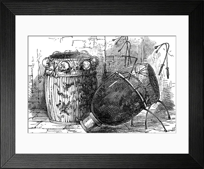 Framed Print : Ashantee war drums, 1874. Creator: Unknown Framed Print : Ashantee war drums, 1874. Creator: Unknown