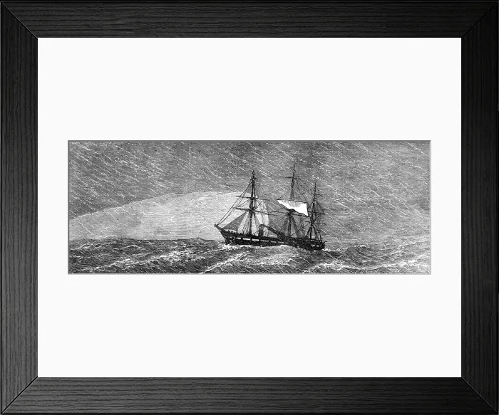Framed Print : H.M.S. Challenger in a snowstorm, 1874. Creator: Unknown Framed Print : H.M.S. Challenger in a snowstorm, 1874. Creator: Unknown