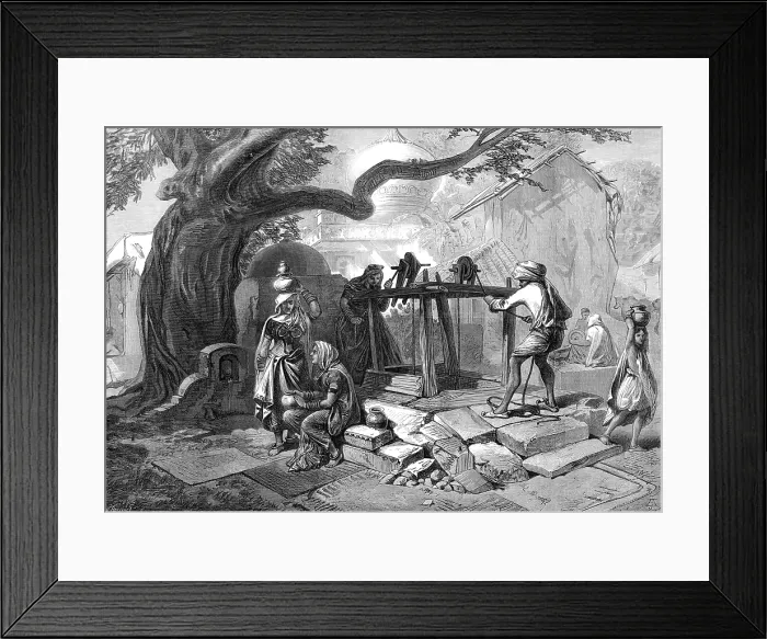 Framed Print : The Famine in India: the village well, 1874. Creator: William Hollidge Framed Print : The Famine in India: the village well, 1874. Creator: William Hollidge