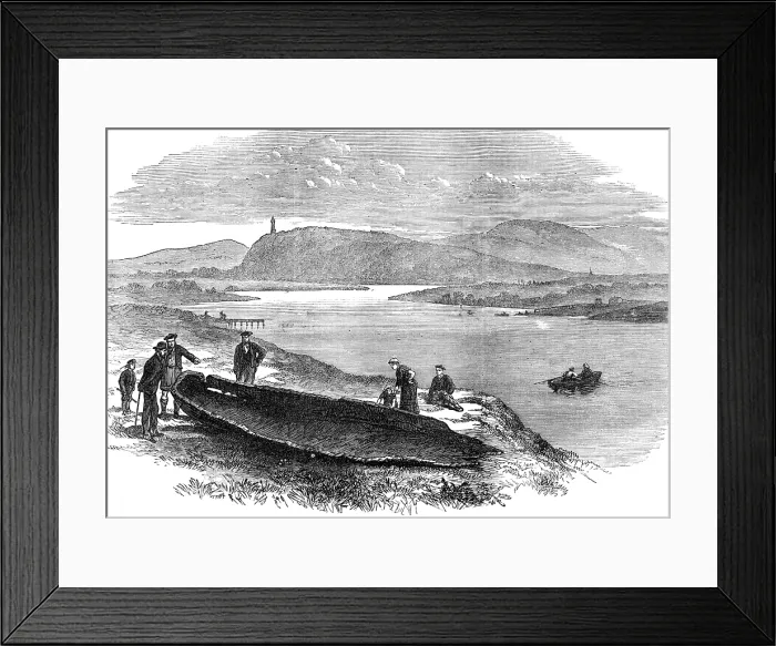 Framed Print : Ancient boat found in the bed of the River Forth at Stirling, 1874. Creator: Unknown Framed Print : Ancient boat found in the bed of the River Forth at Stirling, 1874. Creator: Unknown