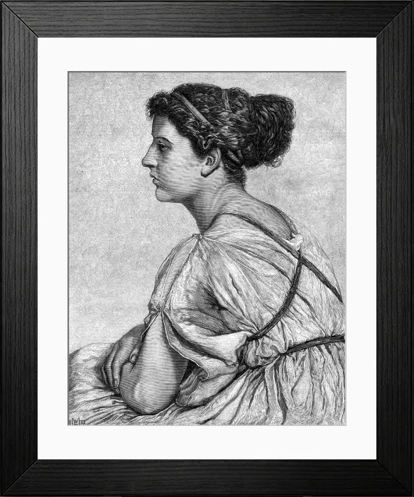 Framed Print : A Young Greek Woman by Edith Martineau, in the Exhibition at the Dudley Gallery, 1874. Creator: Unknown Framed Print : A Young Greek Woman by Edith Martineau, in the Exhibition at the Dudley Gallery, 1874. Creator: Unknown