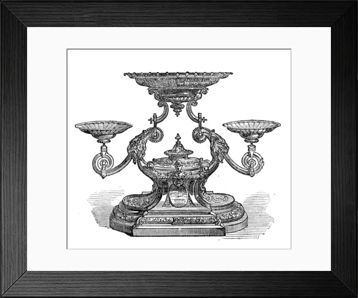 Framed Print : Plate presented to Mr. Julius Vogel, Prime Minister of New Zealand, 1874. Creator: Unknown Framed Print : Plate presented to Mr. Julius Vogel, Prime Minister of New Zealand, 1874. Creator: Unknown