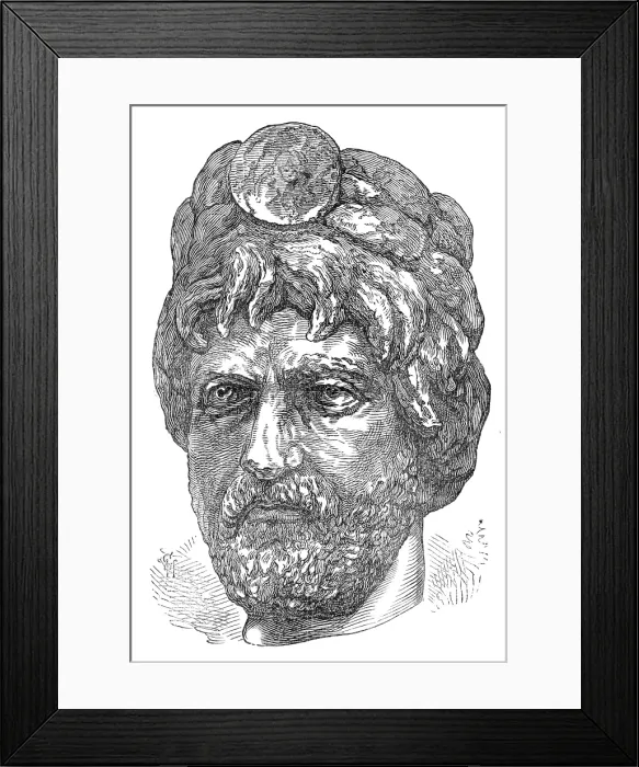 Framed Print : Head of the Emperor Hadrian found at Jerusalem, 1874. Creator: Unknown Framed Print : Head of the Emperor Hadrian found at Jerusalem, 1874. Creator: Unknown
