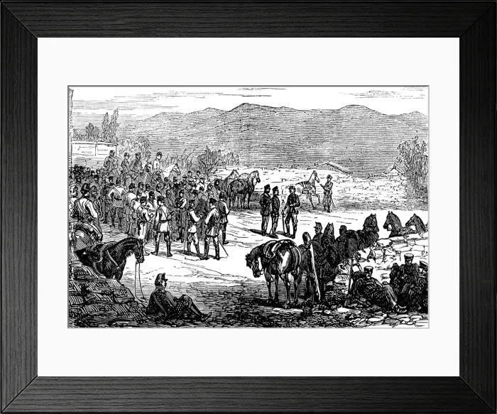Framed Print : The Civil War in Spain: Serrano and his staff at Montellano, 1874. Creator: Unknown Framed Print : The Civil War in Spain: Serrano and his staff at Montellano, 1874. Creator: Unknown