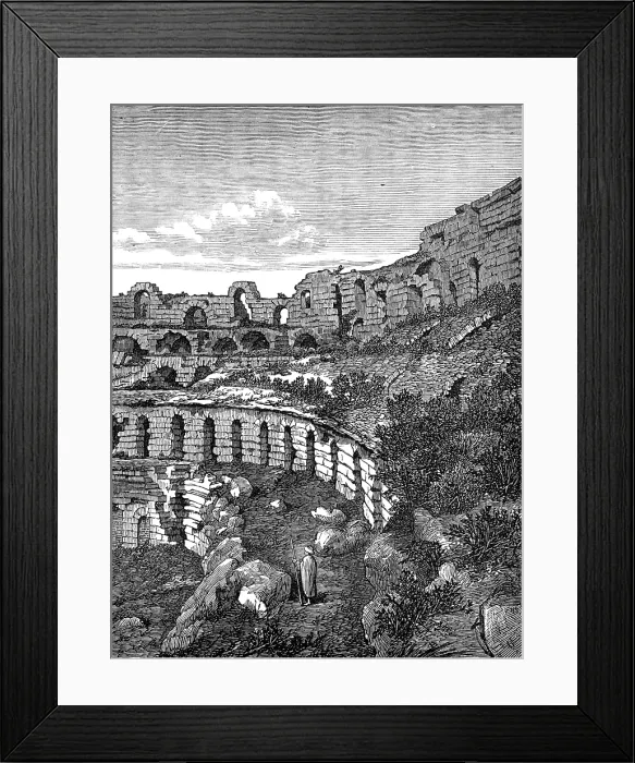 Framed Print : Interior of the Coliseum at El Djem, near Tunis, 1874. Creator: Unknown Framed Print : Interior of the Coliseum at El Djem, near Tunis, 1874. Creator: Unknown