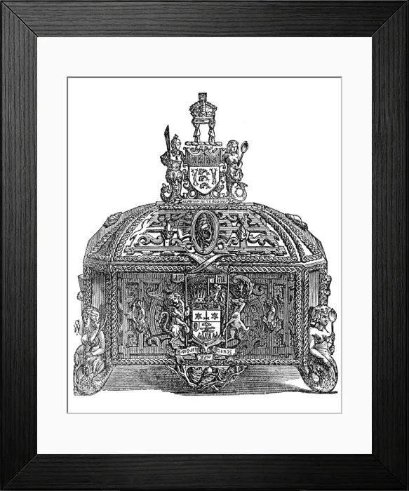 Framed Print : Casket of Address Presented by the Fishmongers Company to Sir Moses Montefiore, 1874. Creator: Unknown Framed Print : Casket of Address Presented by the Fishmongers Company to Sir Moses Montefiore, 1874. Creator: Unknown