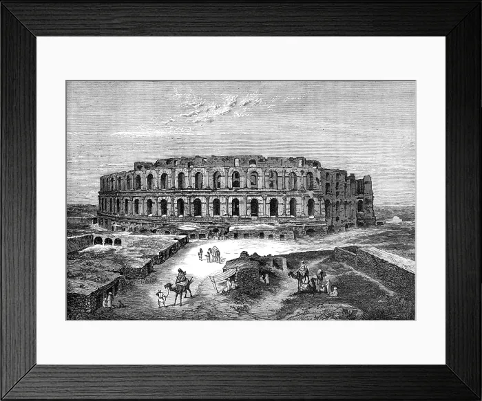 Framed Print : The Roman Coliseum of Thysdrus at El Djem, near Tunis, 1874. Creator: Unknown Framed Print : The Roman Coliseum of Thysdrus at El Djem, near Tunis, 1874. Creator: Unknown