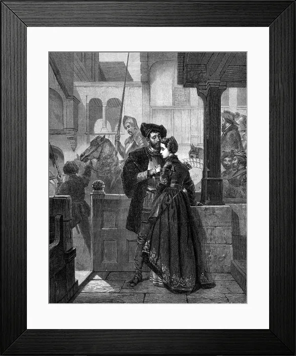 Framed Print : The Parting, by Wilhelm Koller, 1874. Creator: William Hollidge Framed Print : The Parting, by Wilhelm Koller, 1874. Creator: William Hollidge