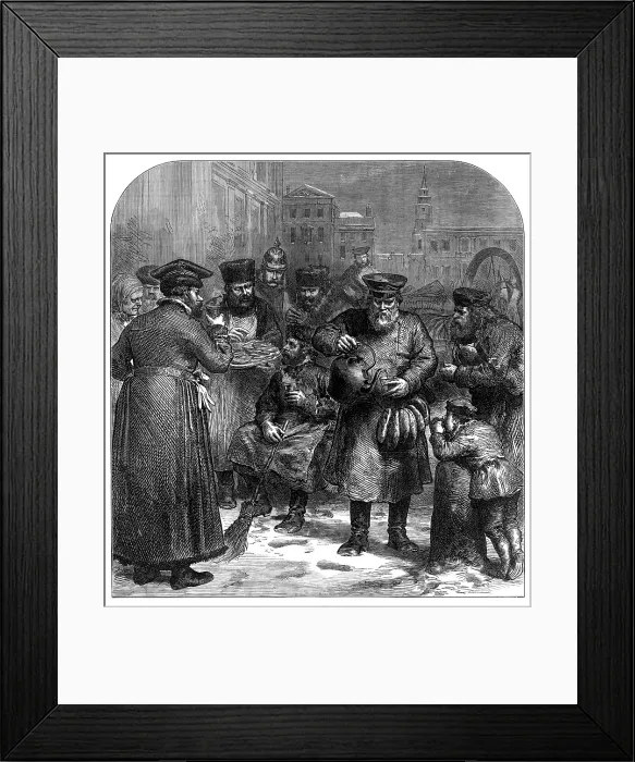 Framed Print : A street tea-seller, Moscow, 1874. Creator: Unknown