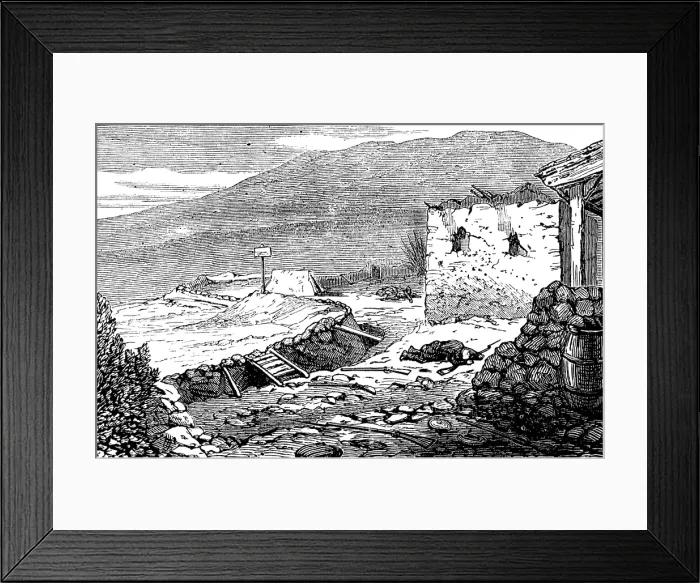 Framed Print : The Civil War in Spain: Carlist trench, San Pedro de Abanto, 1874. Creator: Unknown Framed Print : The Civil War in Spain: Carlist trench, San Pedro de Abanto, 1874. Creator: Unknown