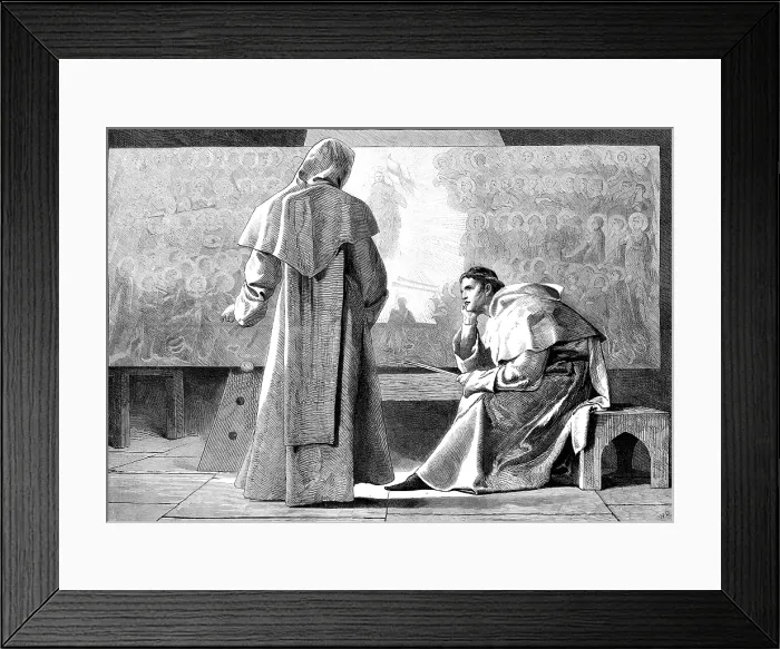 Framed Print : Fra Angelico, by Walter Duncan, ...exhibition of the Society of Painters in Water Colours, 1874. Creator: Unknown