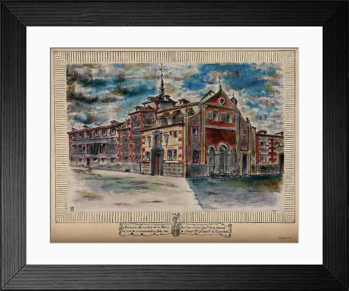 Framed Print : Monastery of the Royal Military Spanish Order of Mercy, Madrid, Spain: with coat of arms. Creator: Unknown Framed Print : Monastery of the Royal Military Spanish Order of Mercy, Madrid, Spain: with coat of arms. Creator: Unknown