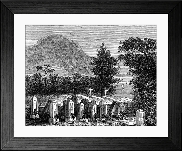 Framed Print : The Japanese Cemetery of Iruma, 1874. Creator: Unknown Framed Print : The Japanese Cemetery of Iruma, 1874. Creator: Unknown