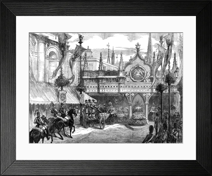Framed Print : Visit of the Emperor of Russia to the City: arrival at Guildhall, 1874. Creator: Unknown Framed Print : Visit of the Emperor of Russia to the City: arrival at Guildhall, 1874. Creator: Unknown
