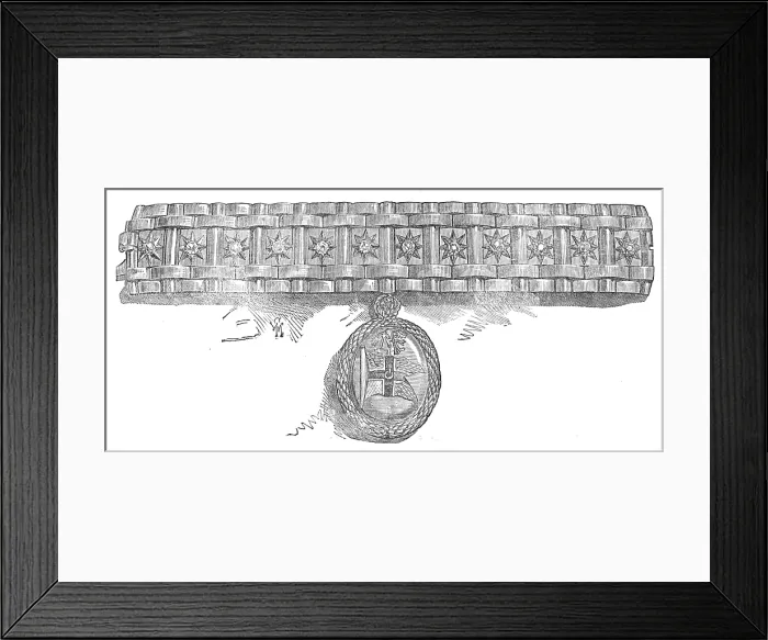 Framed Print : Bracelet given by the Royal Albert Yacht Club to the Duchess of Edinburgh, 1874. Creator: Unknown Framed Print : Bracelet given by the Royal Albert Yacht Club to the Duchess of Edinburgh, 1874. Creator: Unknown