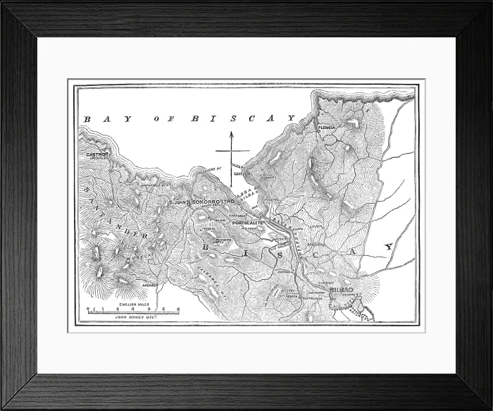 Framed Print : The Civil War in Spain: plan of Bilbao and Somorrostro, 1874. Creator: Unknown Framed Print : The Civil War in Spain: plan of Bilbao and Somorrostro, 1874. Creator: Unknown