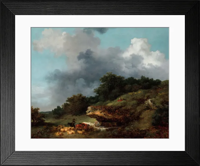 Framed Print : The Watering Place, c1765. Creator: Fragonard, Jean Honore (1732-1806) Framed Print : The Watering Place, c1765. Creator: Fragonard, Jean Honore (1732-1806)