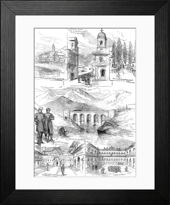 Framed Print : The Civil War in Spain: Carlist sketches from Navarre, 1874. Creator: Unknown Framed Print : The Civil War in Spain: Carlist sketches from Navarre, 1874. Creator: Unknown