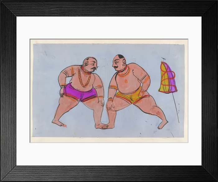 Framed Print : A pair of wrestlers. Creator: Unknown Framed Print : A pair of wrestlers. Creator: Unknown