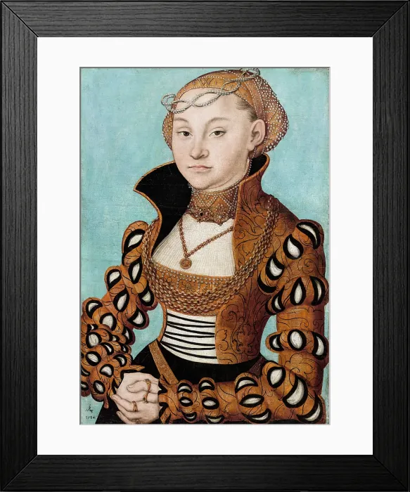 Framed Print : Portrait of a Saxon Noblewoman, 1534. Creator: Cranach, Lucas, the Elder (1472-1553) Framed Print : Portrait of a Saxon Noblewoman, 1534. Creator: Cranach, Lucas, the Elder (1472-1553)