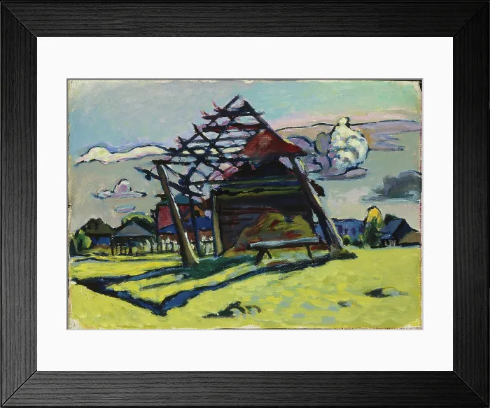 Framed Print : Akhtyrka. Frame for a Haystack and Farm, 1917. Creator: Kandinsky, Wassily Vasilyevich (1866-1944) Framed Print : Akhtyrka. Frame for a Haystack and Farm, 1917. Creator: Kandinsky, Wassily Vasilyevich (1866-1944)