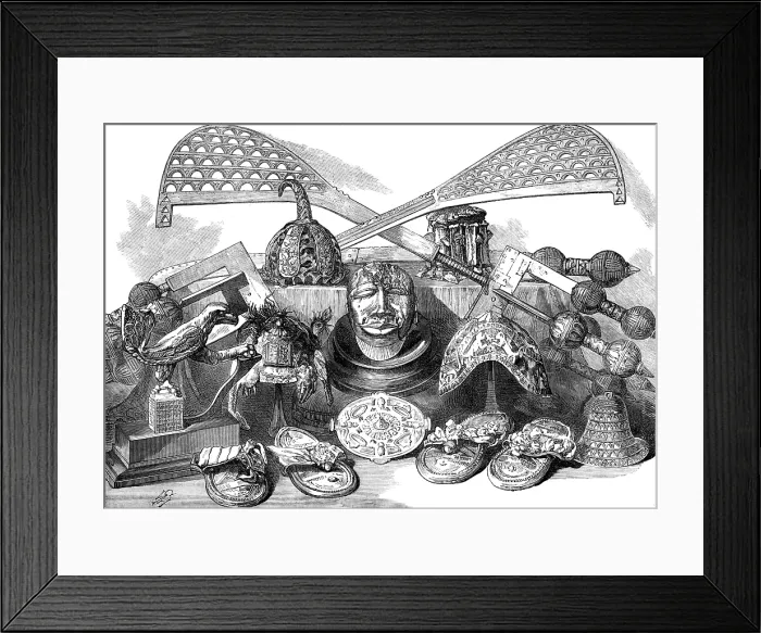 Framed Print : Ashantee golden ornaments and trophies, 1874. Creator: Unknown Framed Print : Ashantee golden ornaments and trophies, 1874. Creator: Unknown