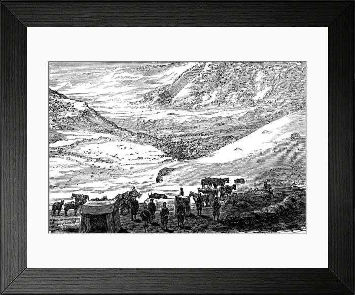 Framed Print : The Mission to Yarkund and Kashgar: the Sasser Pass, 1874. Creator: Unknown Framed Print : The Mission to Yarkund and Kashgar: the Sasser Pass, 1874. Creator: Unknown