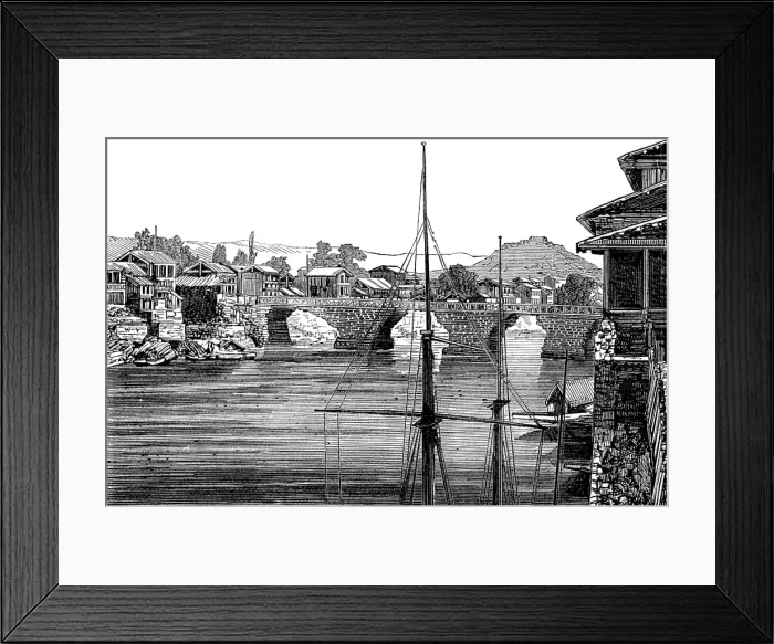 Framed Print : The Mission to Yarkund and Kashgar: Srinuggur, Cashmere, 1874. Creator: Unknown Framed Print : The Mission to Yarkund and Kashgar: Srinuggur, Cashmere, 1874. Creator: Unknown