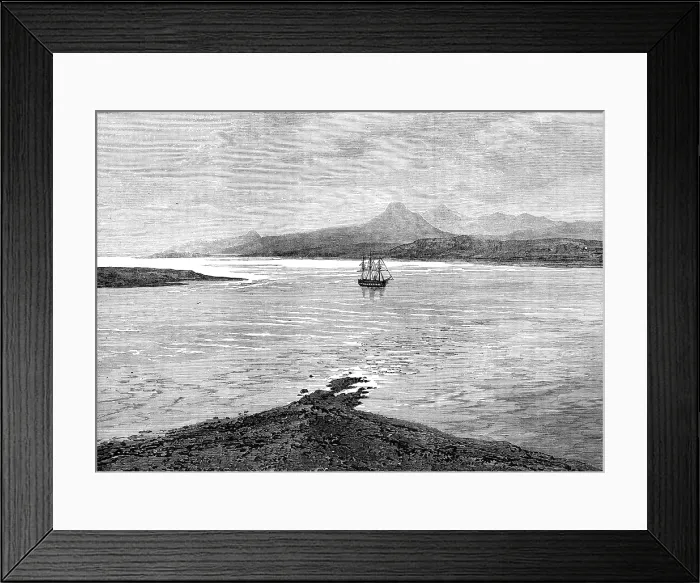 Framed Print : The Ocean Depth Exploring Voyage: H.M.S. Challenger at anchor in Royal Sound, Kerguelen Land, 1874. Creator: Unknown Framed Print : The Ocean Depth Exploring Voyage: H.M.S. Challenger at anchor in Royal Sound, Kerguelen Land, 1874. Creator: Unknown