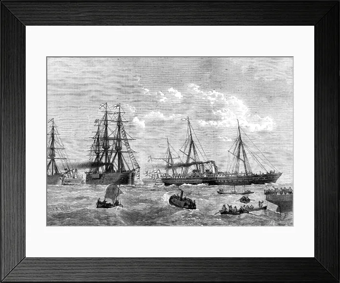 Framed Print : Departure of the Emperor of Russia in his yacht from Gravesend, 1874. Creator: Unknown Framed Print : Departure of the Emperor of Russia in his yacht from Gravesend, 1874. Creator: Unknown