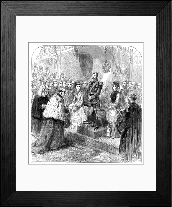 Framed Print : Presenting the City of London Address to the Emperor of Russia at Guildhall, 1874. Creator: Unknown Framed Print : Presenting the City of London Address to the Emperor of Russia at Guildhall, 1874. Creator: Unknown