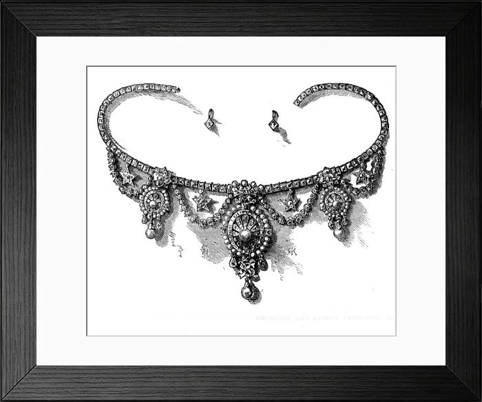 Framed Print : Necklace presented to Lady Mayo by the Rajah of Kappoorthulla, 1874. Creator: Unknown Framed Print : Necklace presented to Lady Mayo by the Rajah of Kappoorthulla, 1874. Creator: Unknown
