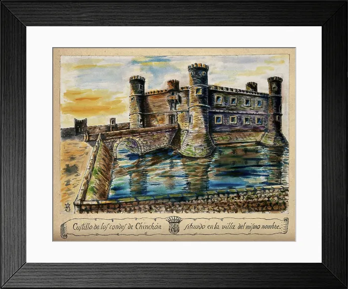 Framed Print : The imaginary castle of the Countess of Chinchon, where cinchona (quinine) was allegedly discovered. Creator: Unknown Framed Print : The imaginary castle of the Countess of Chinchon, where cinchona (quinine) was allegedly discovered. Creator: Unknown