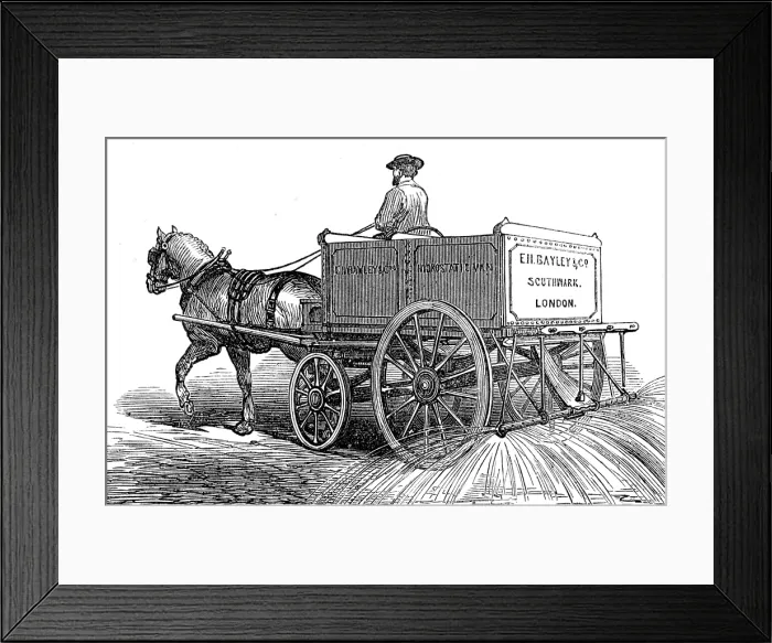 Framed Print : New hydrostatic van for street-watering, 1874. Creator: Unknown Framed Print : New hydrostatic van for street-watering, 1874. Creator: Unknown