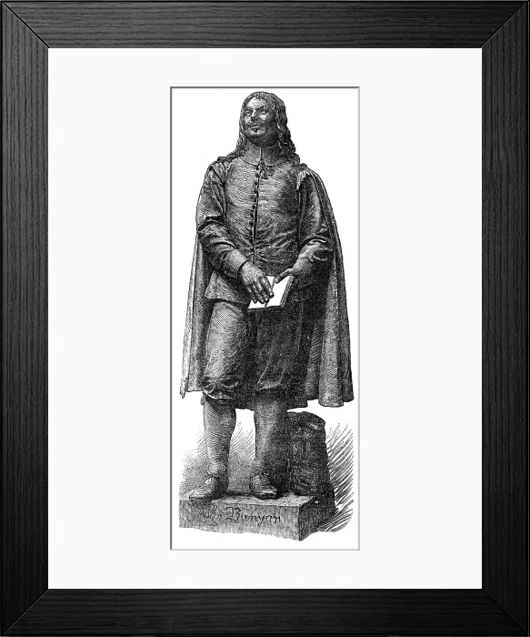 Framed Print : Statue of Bunyan at Bedford, 1874. Creator: Unknown Framed Print : Statue of Bunyan at Bedford, 1874. Creator: Unknown