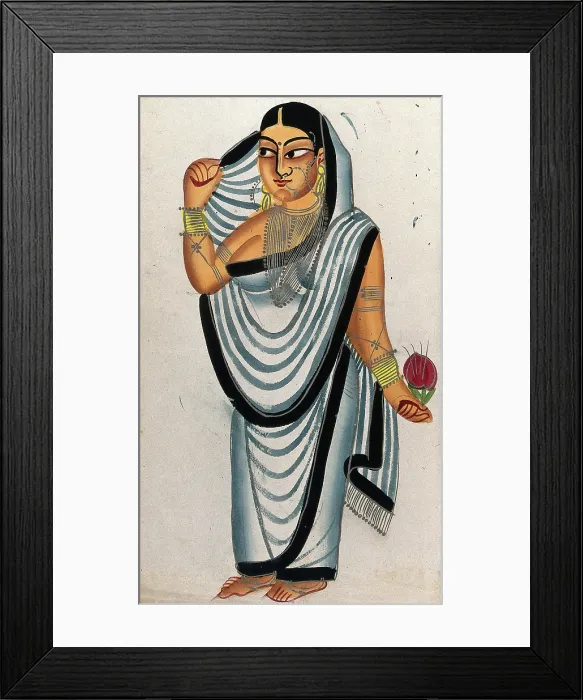Framed Print : A courtesan holding a rose. Creator: Unknown Framed Print : A courtesan holding a rose. Creator: Unknown