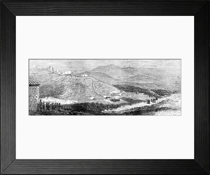 Framed Print : The Civil War in Spain: Battle of Galdames, April 30 - view...from the Heights of Montellano, 1874. Creator: Unknown Framed Print : The Civil War in Spain: Battle of Galdames, April 30 - view...from the Heights of Montellano, 1874. Creator: Unknown
