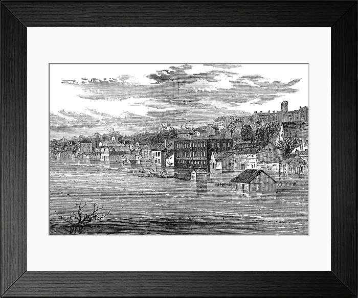 Framed Print : Inundations in the United States: Front-Street, Clarksville, Tennessee, 1874. Creator: Unknown Framed Print : Inundations in the United States: Front-Street, Clarksville, Tennessee, 1874. Creator: Unknown