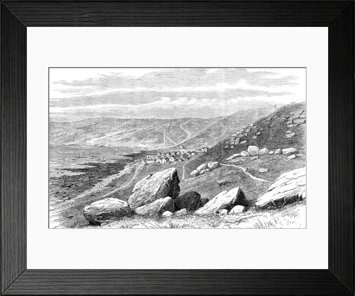 Framed Print : Whitsand Bay, Land's End, Cornwall, where the new Atlantic Cable was landed, 1881. Creator: Unknown. Whitsand Bay, Land's End, Cornwall, where the new Atlantic Cable was landed, 1881. Creator: Unknown
