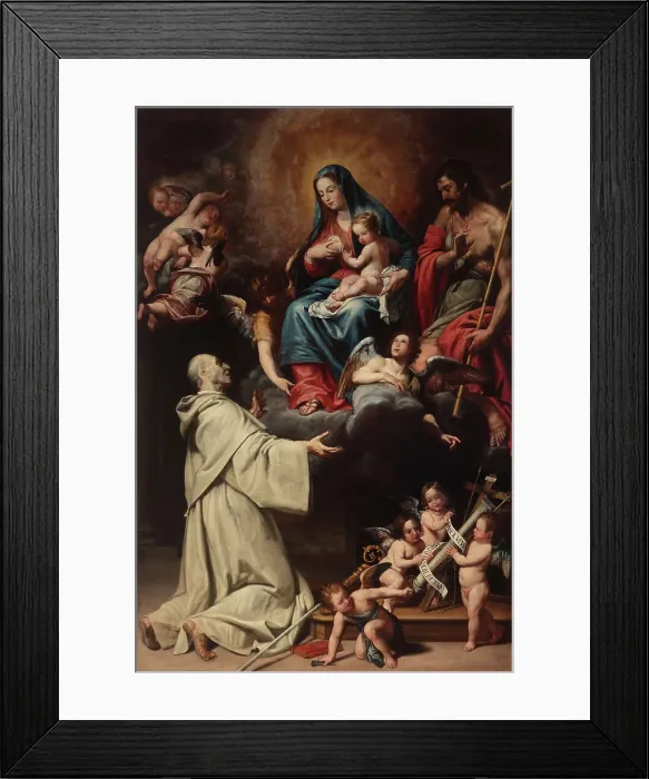 Framed Print : The Vision of Saint Bernard, 1643. Creator: Fiasella, Domenico (1589-1669) Framed Print : The Vision of Saint Bernard, 1643. Creator: Fiasella, Domenico (1589-1669)