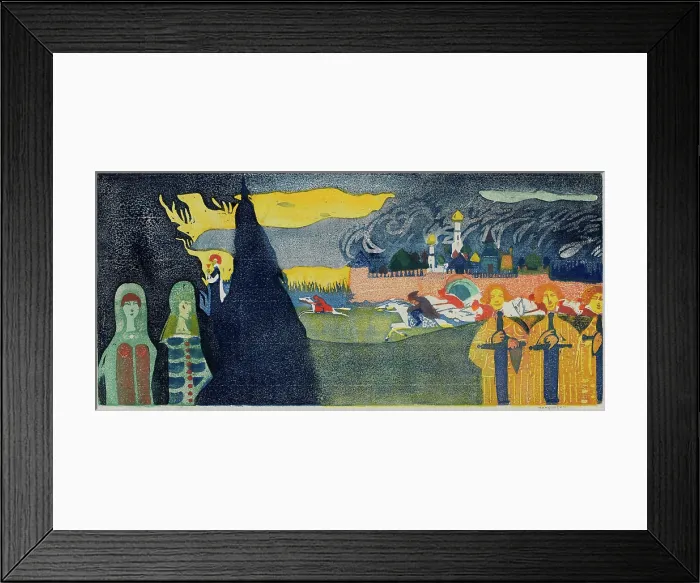 Framed Print : Verfolgung (Pursuit), 1907. Creator: Kandinsky, Wassily Vasilyevich (1866-1944) Framed Print : Verfolgung (Pursuit), 1907. Creator: Kandinsky, Wassily Vasilyevich (1866-1944)