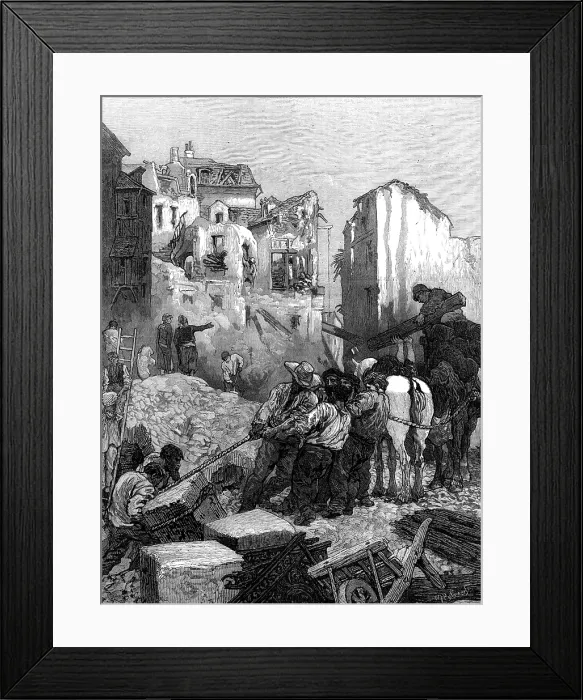 Framed Print : Rebuilding St. Cloud, Paris, 1874. Creator: William James Palmer Framed Print : Rebuilding St. Cloud, Paris, 1874. Creator: William James Palmer
