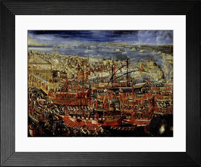 Framed Print : The Triumphant return of Doge Francesco Morosini to Venice, Early 18th century. Creator: Piazza, Alessandro (1652-1727) Framed Print : The Triumphant return of Doge Francesco Morosini to Venice, Early 18th century. Creator: Piazza, Alessandro (1652-1727)