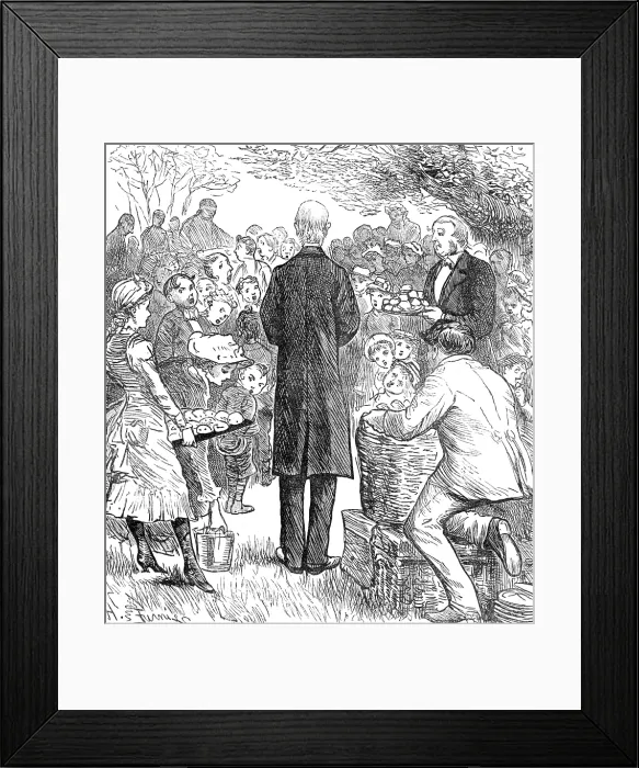 Framed Print : Children's Day in the Country: Preliminaries, 1881. Creator: Unknown. Children's Day in the Country: Preliminaries, 1881. Creator: Unknown Framed Print : Children's Day in the Country: Preliminaries, 1881. Creator: Unknown. Children's Day in the Country: Preliminaries, 1881. Creator: Unknown